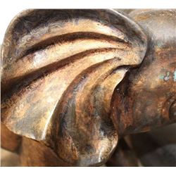 Pair of Old Islamic Huge Bronze Elephant Sculptures, 24" Ea, 50-lbs