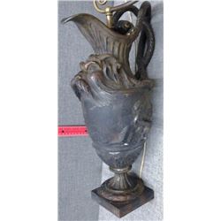 Antique c1770 European Original Bronze Pitcher 35.00", 25-lbs