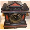 Image 1 : Antique French Solid Slate Mantle Clock 22x17", 50-lbs