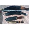 Image 1 : Old Knives Made of Wood & Animal Bone inlay 18-8" length
