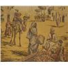 Image 3 : Old Rare c1840 Needlepoint Tapestry Depiction of Middle East Tribal Life 38"