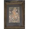 Image 2 : Old Indonesia Jauk Dancer Color on Paper in Wood Frame 27x21"