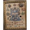 Image 1 : Buddhist Gravesite Artifact Collection in Gilt Frame 25x20"