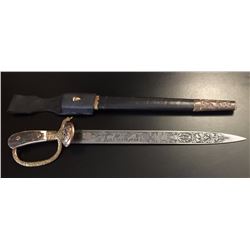 Antique German Swastika Dagger w/ Stagg Handle 18"