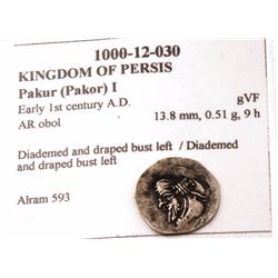 Ancient Persian Coin 1st C A.D "The Kingdom of Persia"