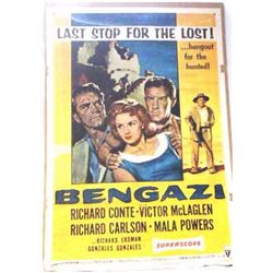 Original c1950 Bengazi Movie Billboard Poster 55/358