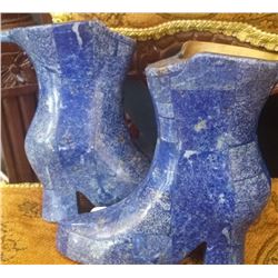 Old Heavy Blue Lapis Lazuli Boots 5x4" Ea