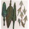 Image 3 : Ancient Bronze Spearheads & Arrows Artifacts 5-2" range