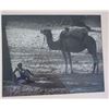 Image 2 : Vintage Photograph of Camel & Tribesman Resting Under the Shade of a Tree 25x21"