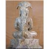 Image 2 : Old Solid Earth Stone Buddha Sculpture w. Serpent on Platform 3.5-lbs