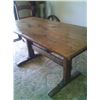 Image 1 : Antique c1900 Farmhouse Trestle Table 60"