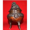 Image 3 : Ancient 18th Cty Chinese Bronze Tripod Censer with Cover 8x7", 3-lbs