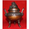 Image 4 : Ancient 18th Cty Chinese Bronze Tripod Censer with Cover 8x7", 3-lbs