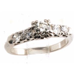 Antique Diamond Ring Platinum GLA Certified