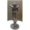 Image 2 : Antique 19th C French Bronze Cupid on Mount w. Gilt 10" inches, 8-lbs