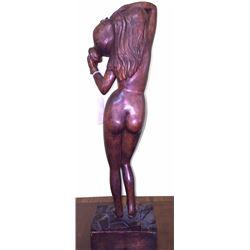 Antique c1900 Bronze Sculpture, Friedrich Goldscheider (Erotic Art) : Water Carrier-24", 4.25-lbs