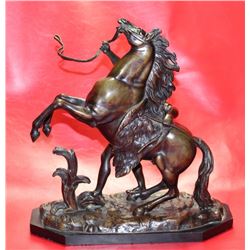Antique French Bronze Signed "The Horse Tamer" by Nicolas Coustou