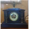 Image 2 : Antique French Slate Gilt Mantle Clock (Medium) 14x14", 30-lbs
