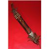 Image 2 : Old African Tribal Knife Dagger w. Leather & Scabbard Sheath 13.00"