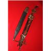 Image 3 : Old African Tribal Knife Dagger w. Leather & Scabbard Sheath 13.00"