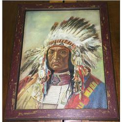 Antique Original Oil on Canvas Painting w. Docs on Reverse, 20x16"