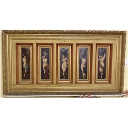 Antique Rare Erotica c1880: Hans Makart, "The Five Senses", 60x32",