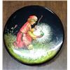 Image 2 : Antique Russian Trinket Box 2.50" Glazed Enamel Painting