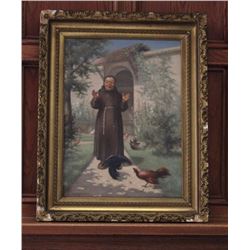 Framed Oil on Canvas Franciscan Original 19th Century California 30x24"