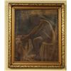 Image 1 : Original French Oil on Canvas w. Gilt Frame, Signed 40x27", (Erotic)