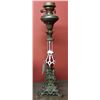 Image 1 : Rare c1850 Victorian Solar Lamp on Bronze w. Crystal Shader 42" inches, 14-lbs