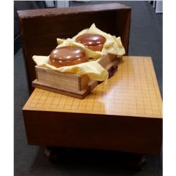 Antique Korean Slate and Shell Baduk Weiqi Gameboard (Korean Chess Set)