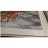 Image 3 : Old Korean Ink & Color on Silk Paper Scroll Signed w. Seal Mark 55x30" (Group of Resting Tigers)