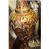Image 4 : Old XXLg Asian Solid Brass Decorative Vase with Intricate Painted Enamel Finish