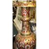 Image 6 : Old XXLg Asian Solid Brass Decorative Vase with Intricate Painted Enamel Finish