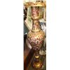Image 7 : Old XXLg Asian Solid Brass Decorative Vase with Intricate Painted Enamel Finish