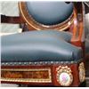 Image 12 : Pair of Fine Imperial Execuitve Chairs (Gilted, Leather, Mahoganny & Porcelain Finishings)