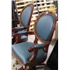 Image 14 : Pair of Fine Imperial Execuitve Chairs (Gilted, Leather, Mahoganny & Porcelain Finishings)