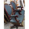 Image 6 : Pair of Fine Imperial Execuitve Chairs (Gilted, Leather, Mahoganny & Porcelain Finishings)