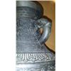 Image 4 : 19th Century Chinese Bronze Vase w. Dragon Handles 12", 5-lbs