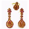 Image 2 : 20K Gold/Sterling Silver Ruby Jewelry Suite (3-pc)