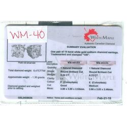 14K Gold Diamond Stud Earrings 0.47 ctw