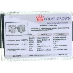 14K Gold Diamond Stud Earrings 1.60 ctw.