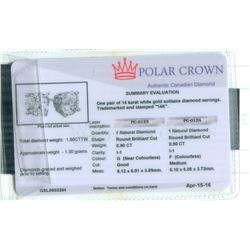 14K Gold Diamond Stud Earrings 1.80 ctw.