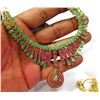 Image 3 : 22K Gold/SS Natural Ruby & Emerald Jewelry Suite (3pc matching set)