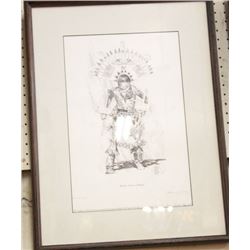 Apache Crown Dancers Drawing #172/250 by Frederick Hambly 25"