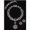 Image 1 : Designer Platinum/22K Gold SS Precious Gemstone Jewelry Set