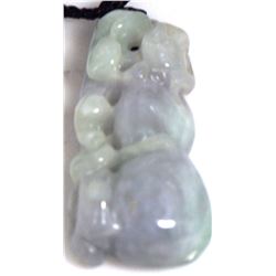 Huge 115ct Green & Lavendar Jade Carving 48mm