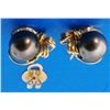 Image 5 : Certified 14K Gold Tahitian Pearl & Diamond Earrings 12gr