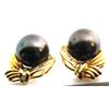 Image 6 : Certified 14K Gold Tahitian Pearl & Diamond Earrings 12gr