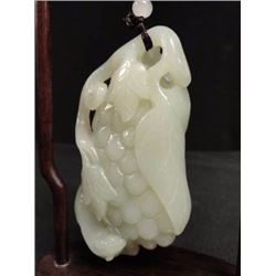 Huge Old Chinese Carved White Jade Sculpture